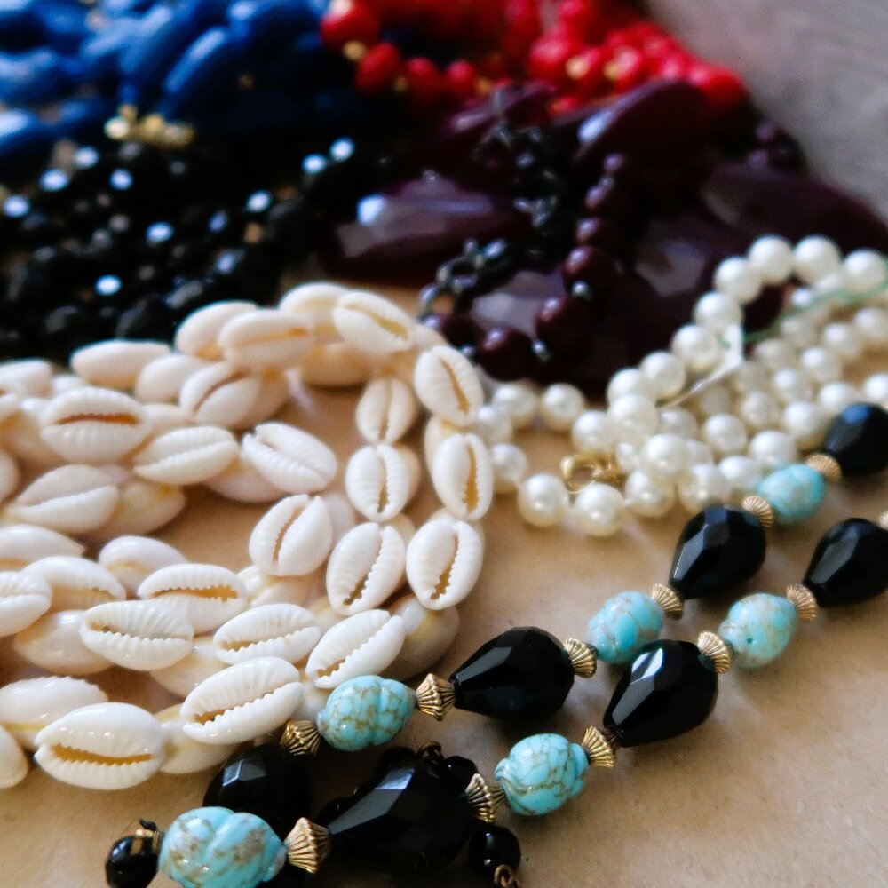 Boho Statement 11 PC Chunky Beaded Necklace Bundle Jewelry DIY Craft Materials